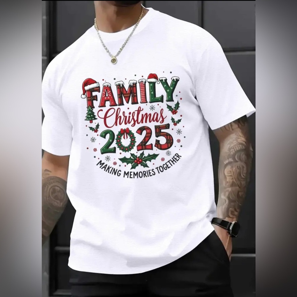 ‼️‼️Clearance-(New in package) Men’s Family Christmas 2025 T-Shirt